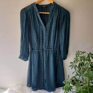 Aritzia - Babaton green houndstooth shirt dress US XXS